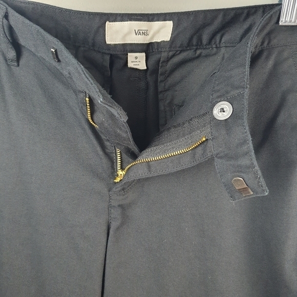 VANS Wide Leg Chino Pants‎ Black Women Size 9 Baggy Streetwear Skater Grunge - Picture 8 of 15